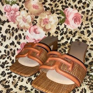 Stylish Tan Woven Women's Sandals